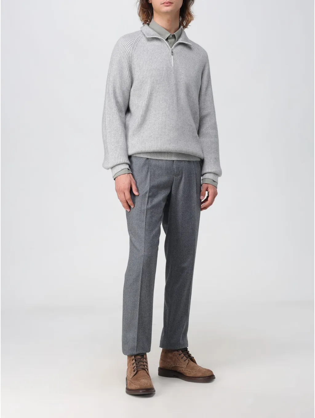 Half-Zipped Knitted Jumper