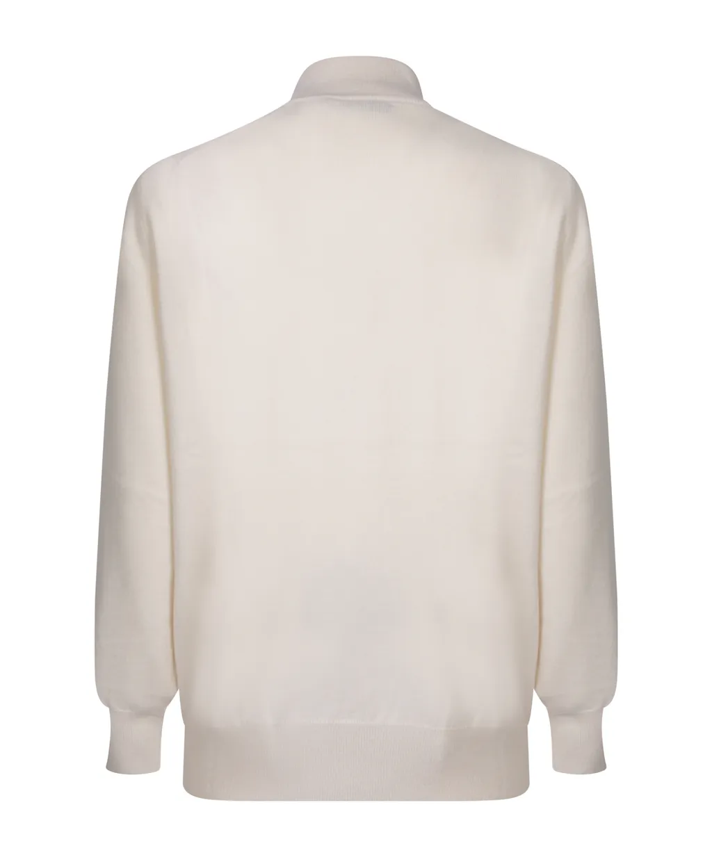 Funnel-Neck Knitted Polo Shirt