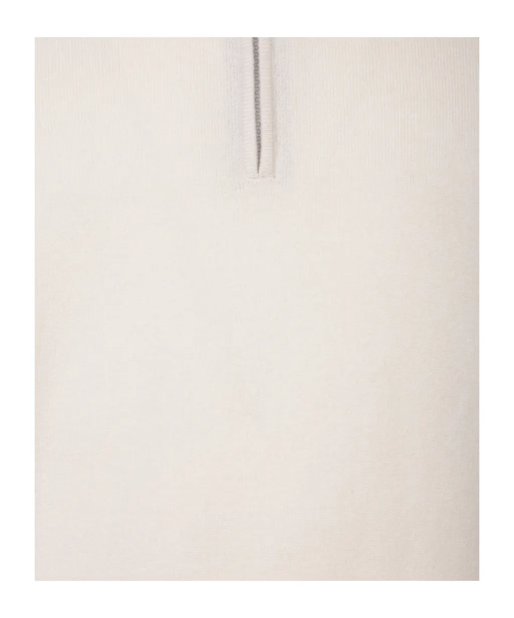 Funnel-Neck Knitted Polo Shirt