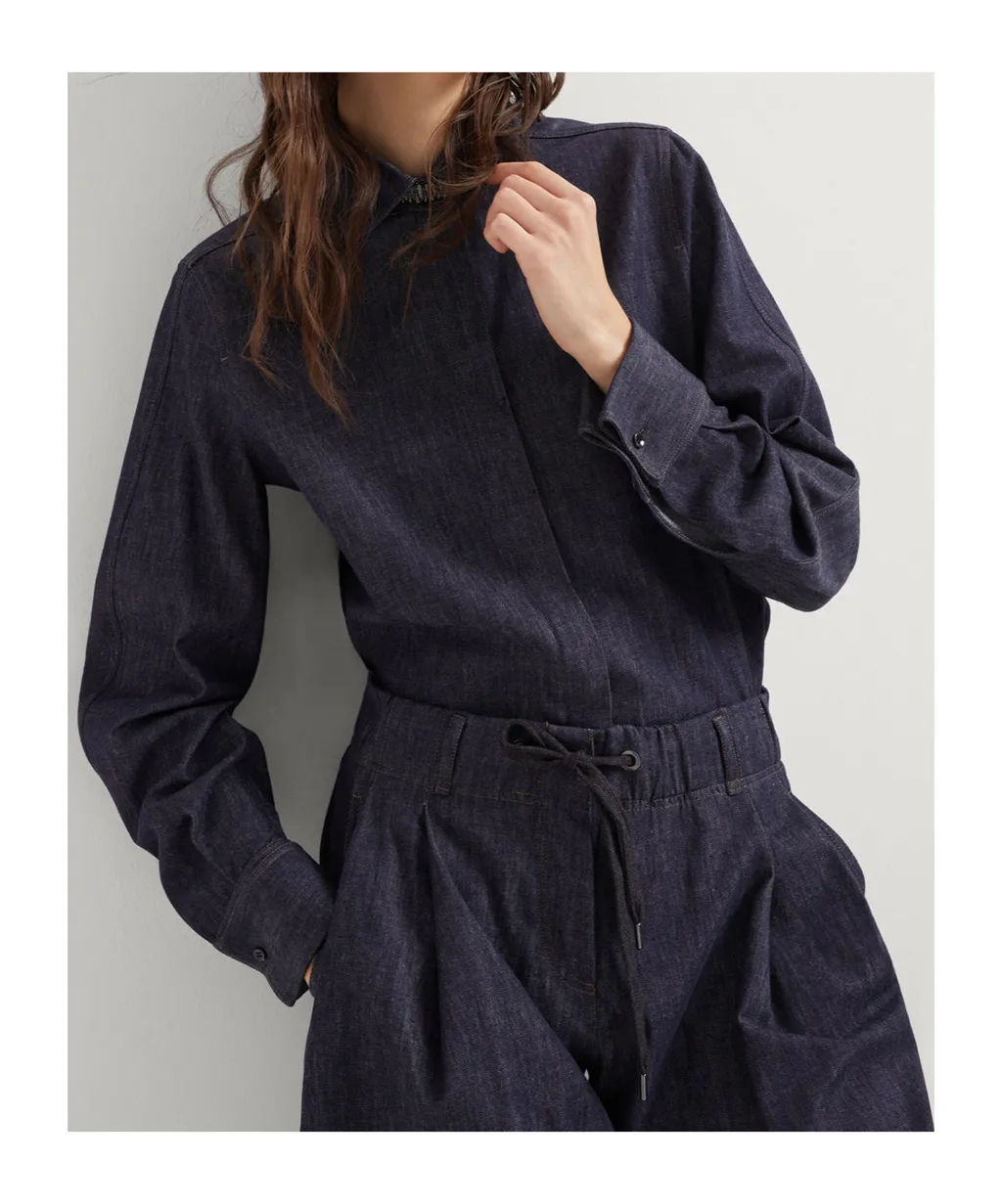 Embellished Long Sleeved Denim Shirt