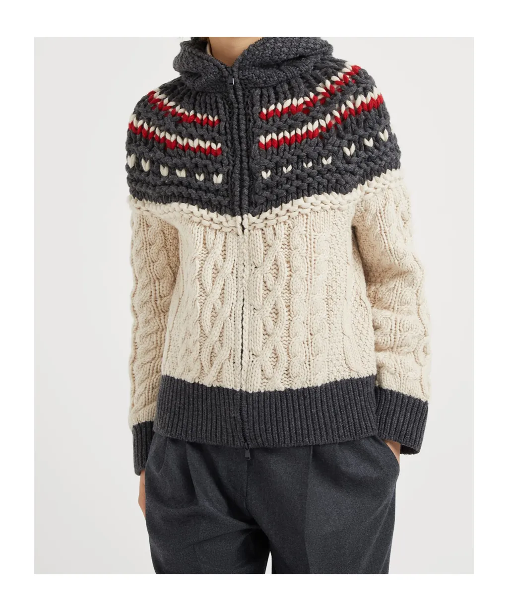 Hooded Cashmere Cardigan
