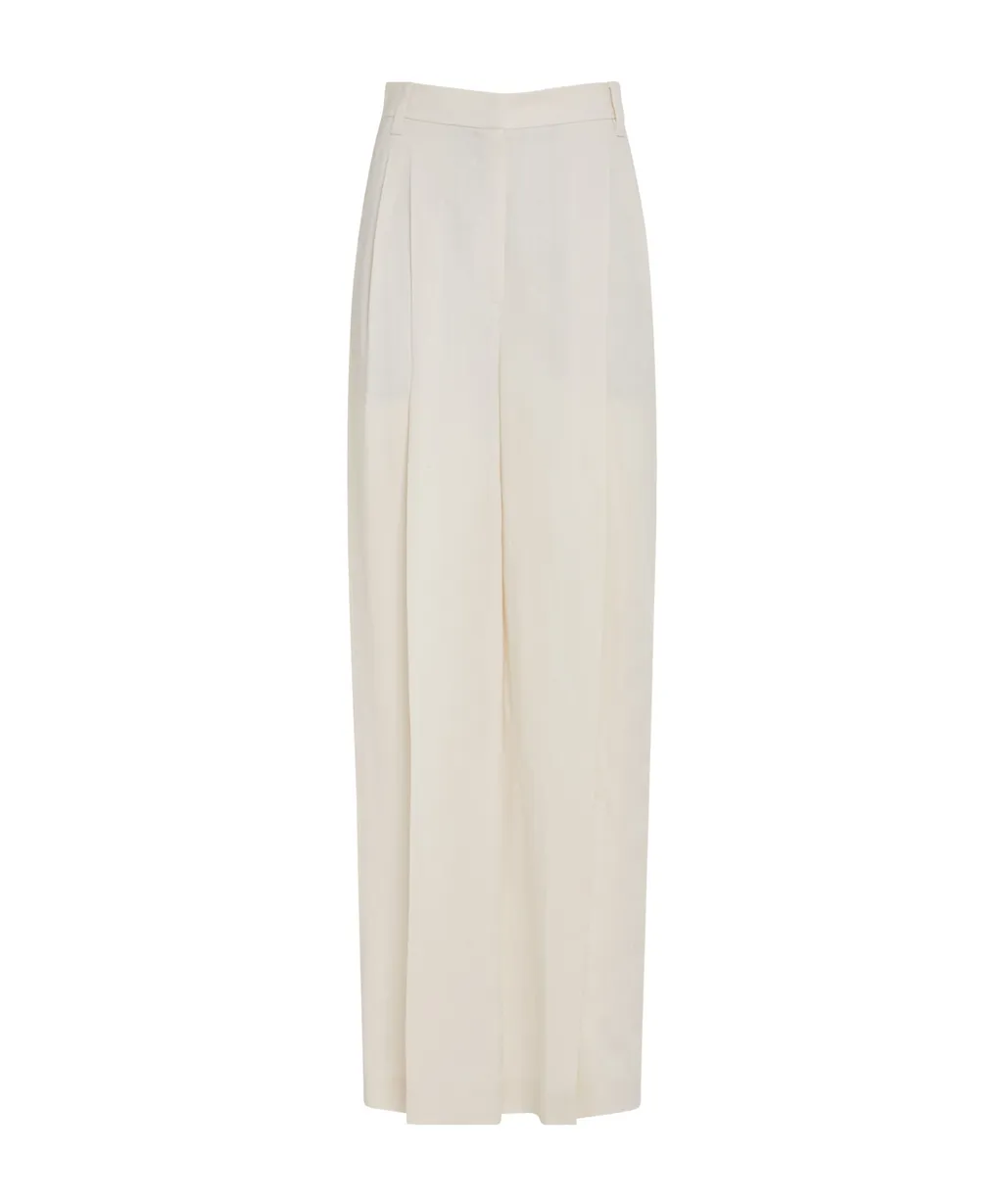 Linen Wide-Leg Trousers