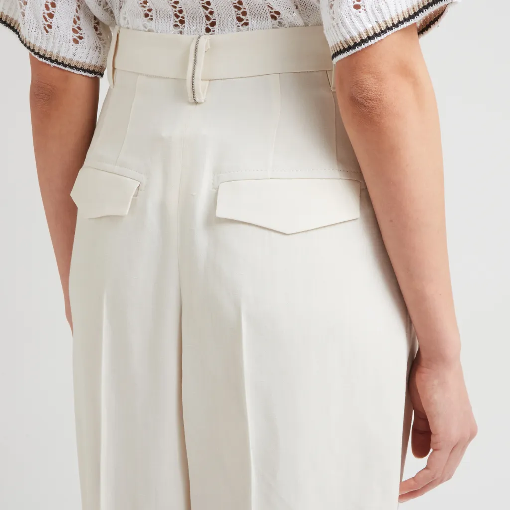 Linen Wide-Leg Trousers