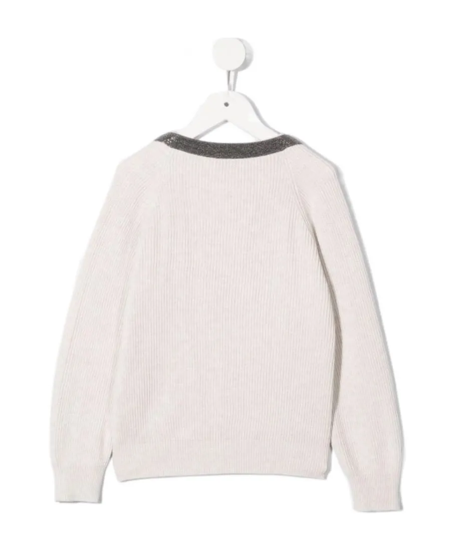 Knitted Glitter-Trim Jumper