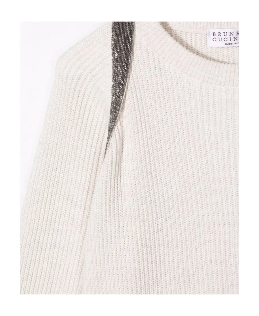 Knitted Glitter-Trim Jumper