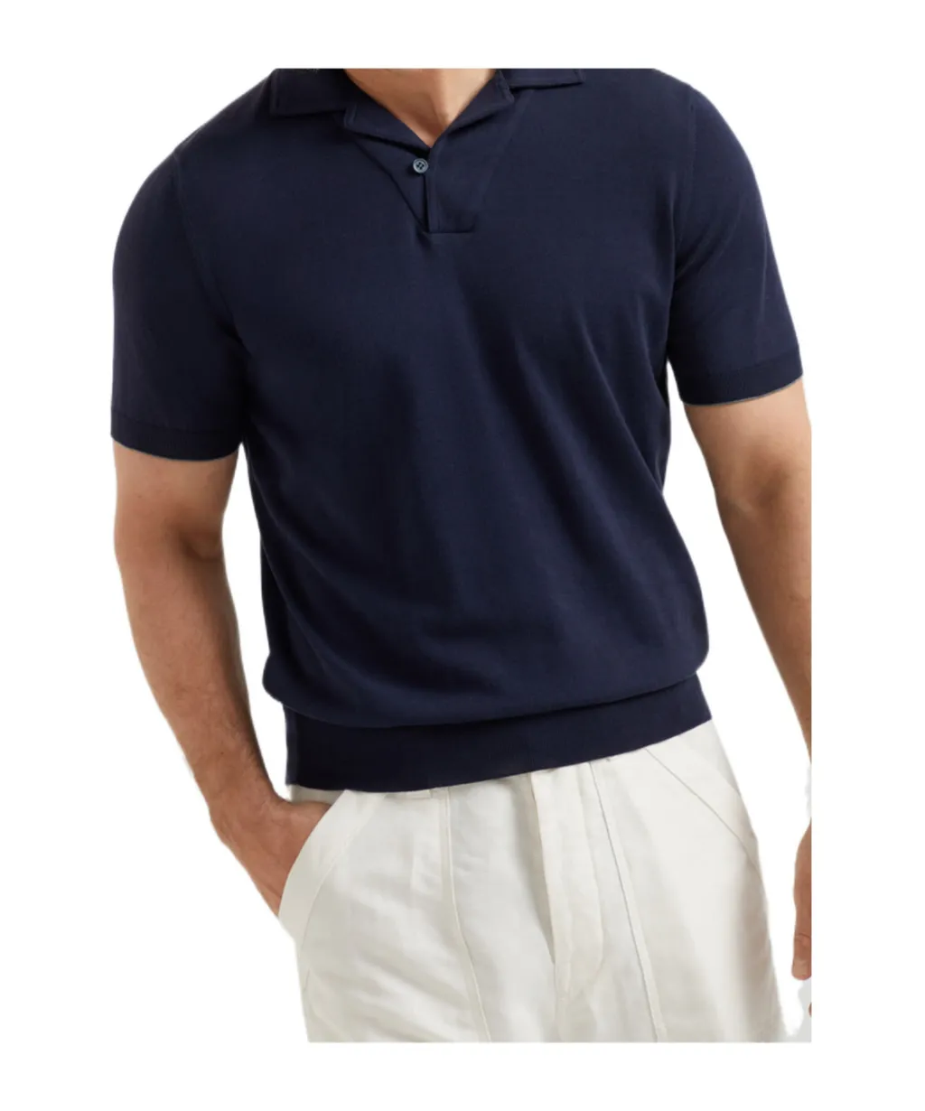 Camp Collar Knit Polo Shirt