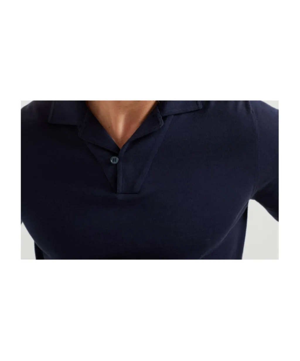 Camp Collar Knit Polo Shirt