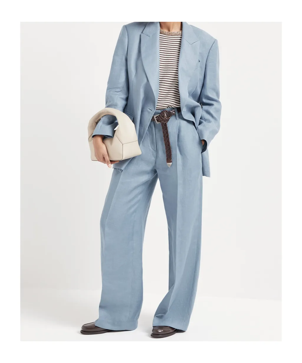 High-Waist Pleated Trousers