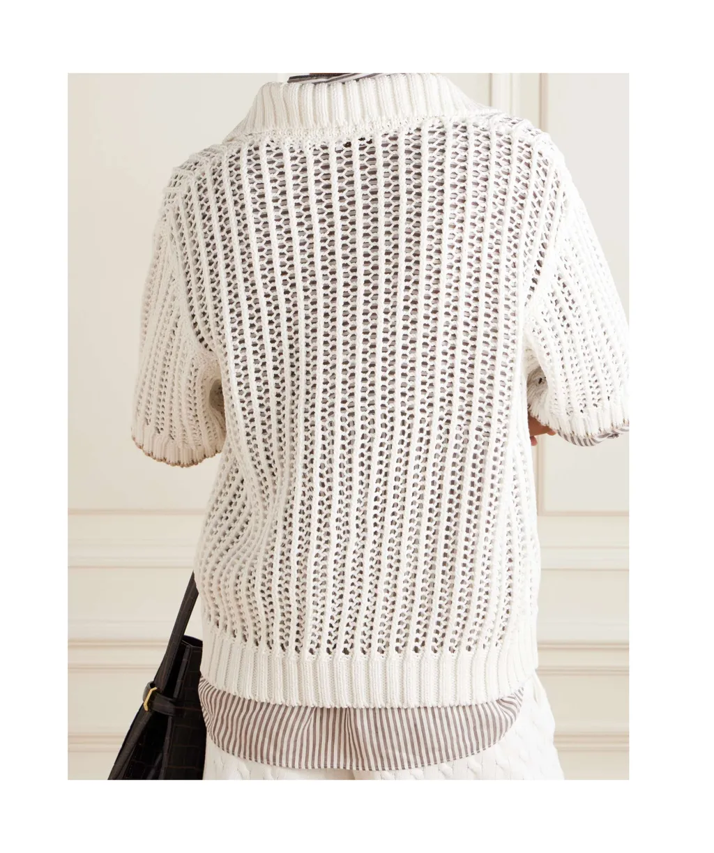 Openwork Short Sleeved Top