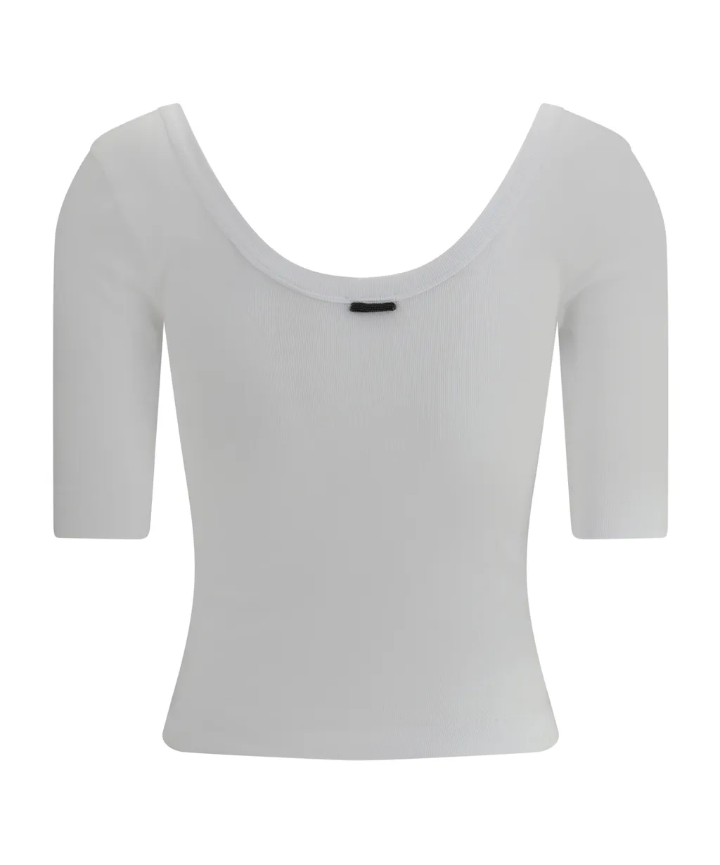 Three-Quarter Sleeved Knitted Top