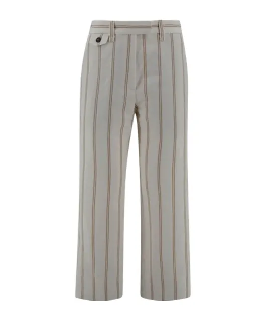 Striped Straight-Leg Trousers