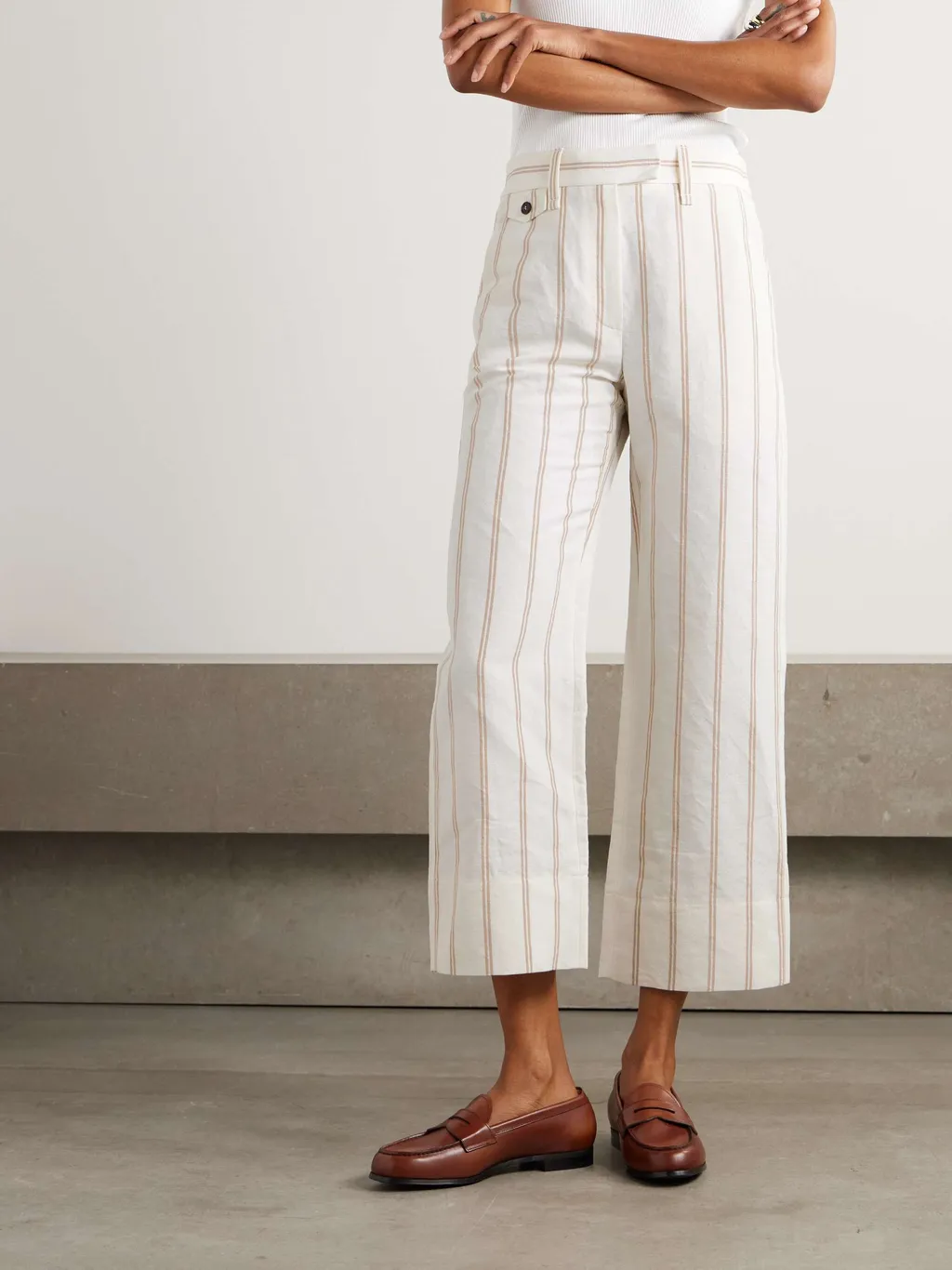 Striped Straight-Leg Trousers