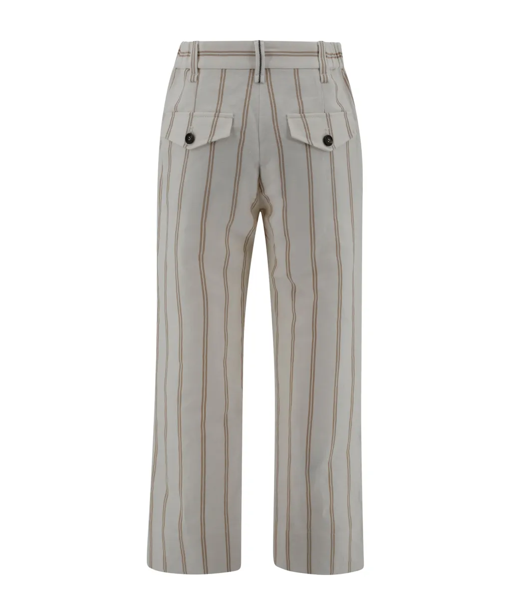 Striped Straight-Leg Trousers
