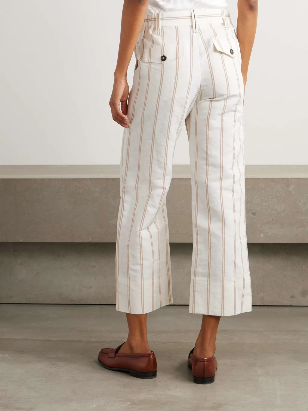 Striped Straight-Leg Trousers
