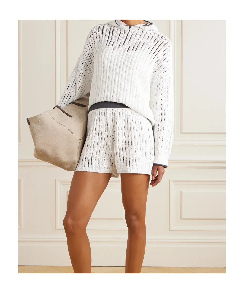 Openwork Knitted Shorts