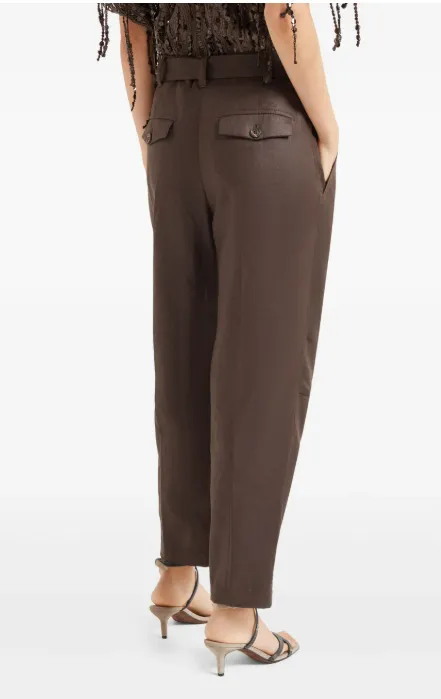 Belted Straight-Leg Trousers