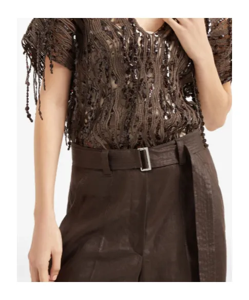 Belted Straight-Leg Trousers