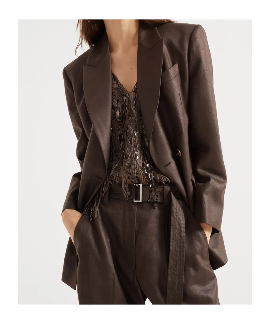 Embellished Polished Twill Blazer