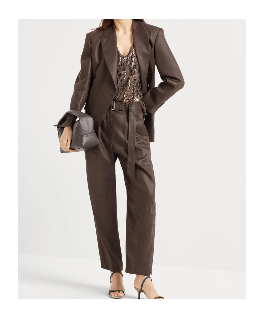 Embellished Polished Twill Blazer