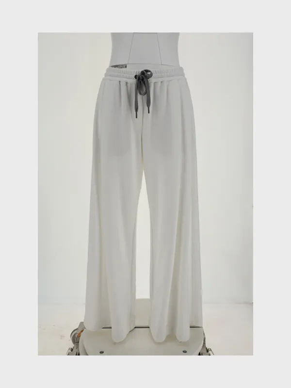 Drawstring Wide-Leg Trousers