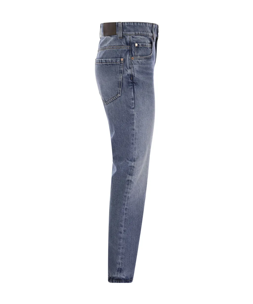 High-Waist Straight-Leg Jeans