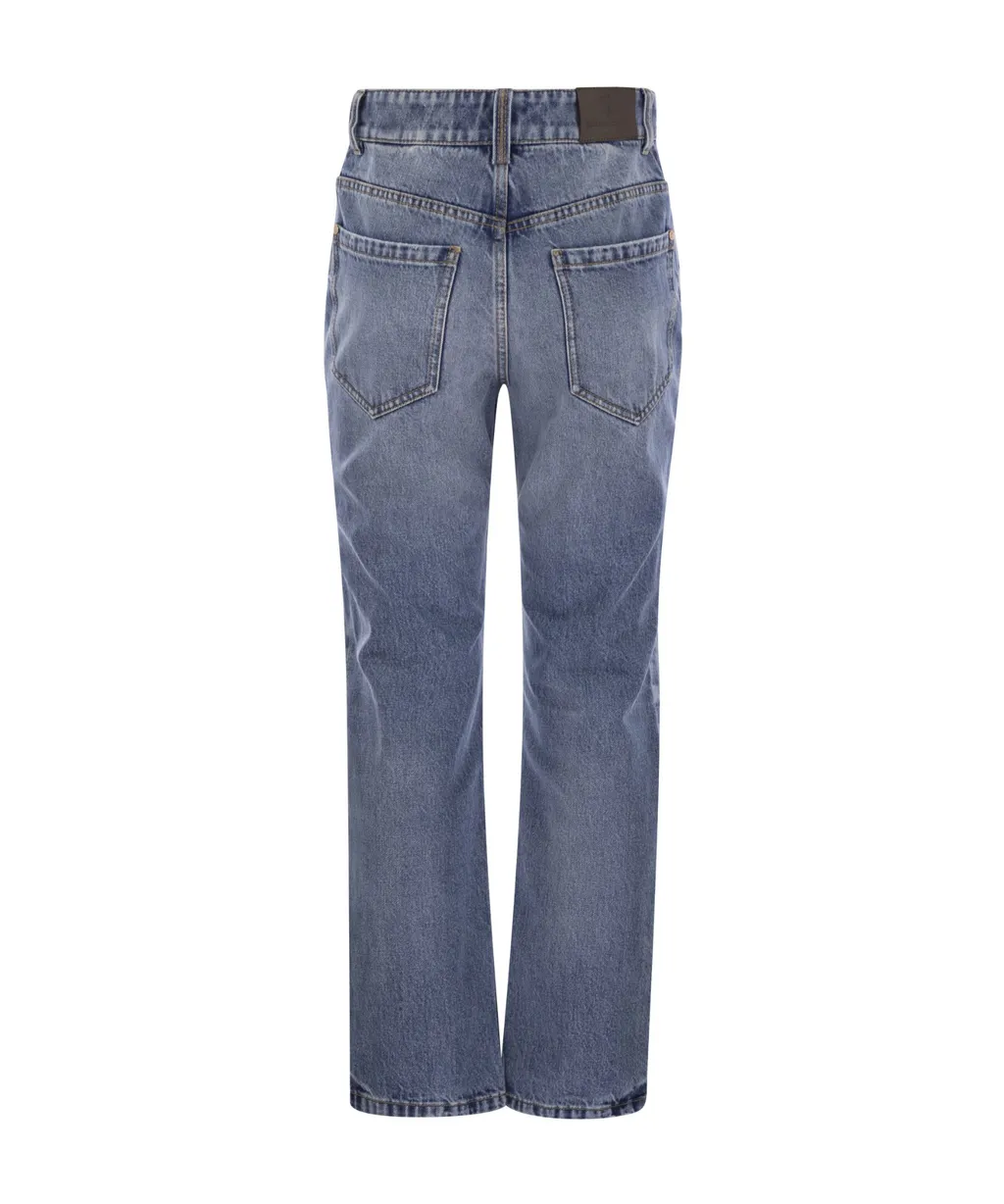 High-Waist Straight-Leg Jeans