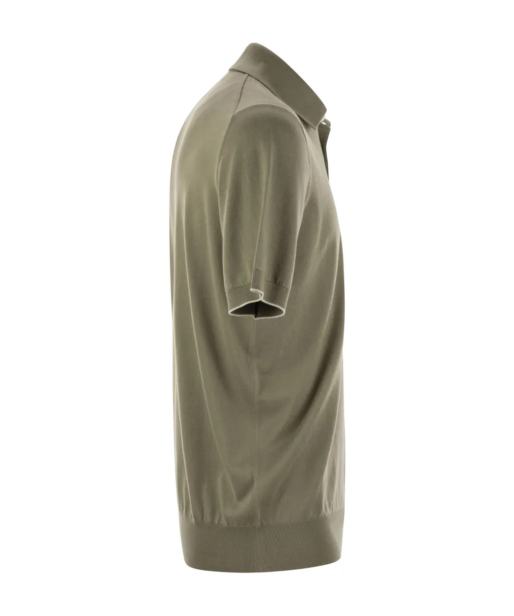 Short Sleeved Buttoned Polo Shirt