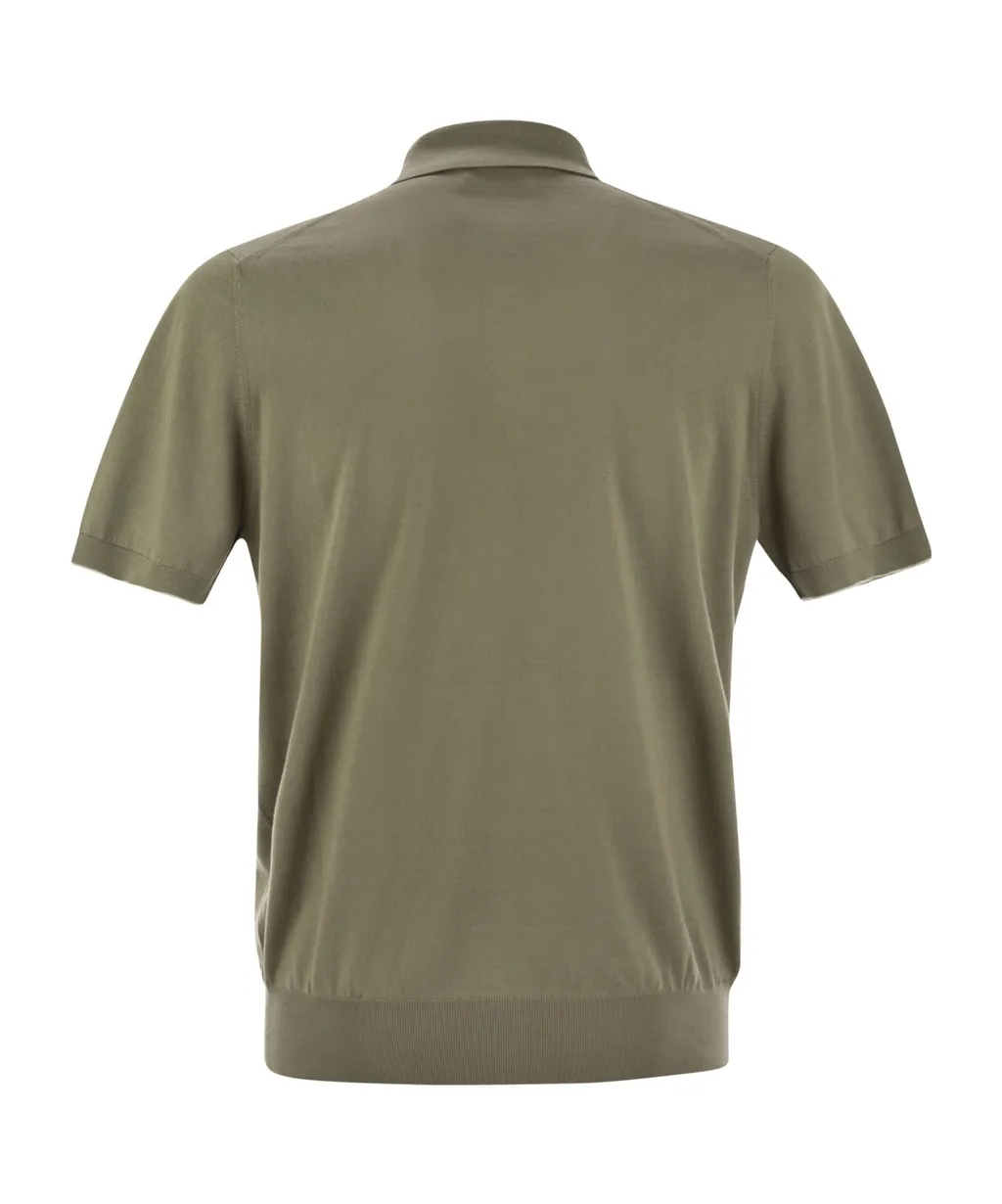 Short Sleeved Buttoned Polo Shirt