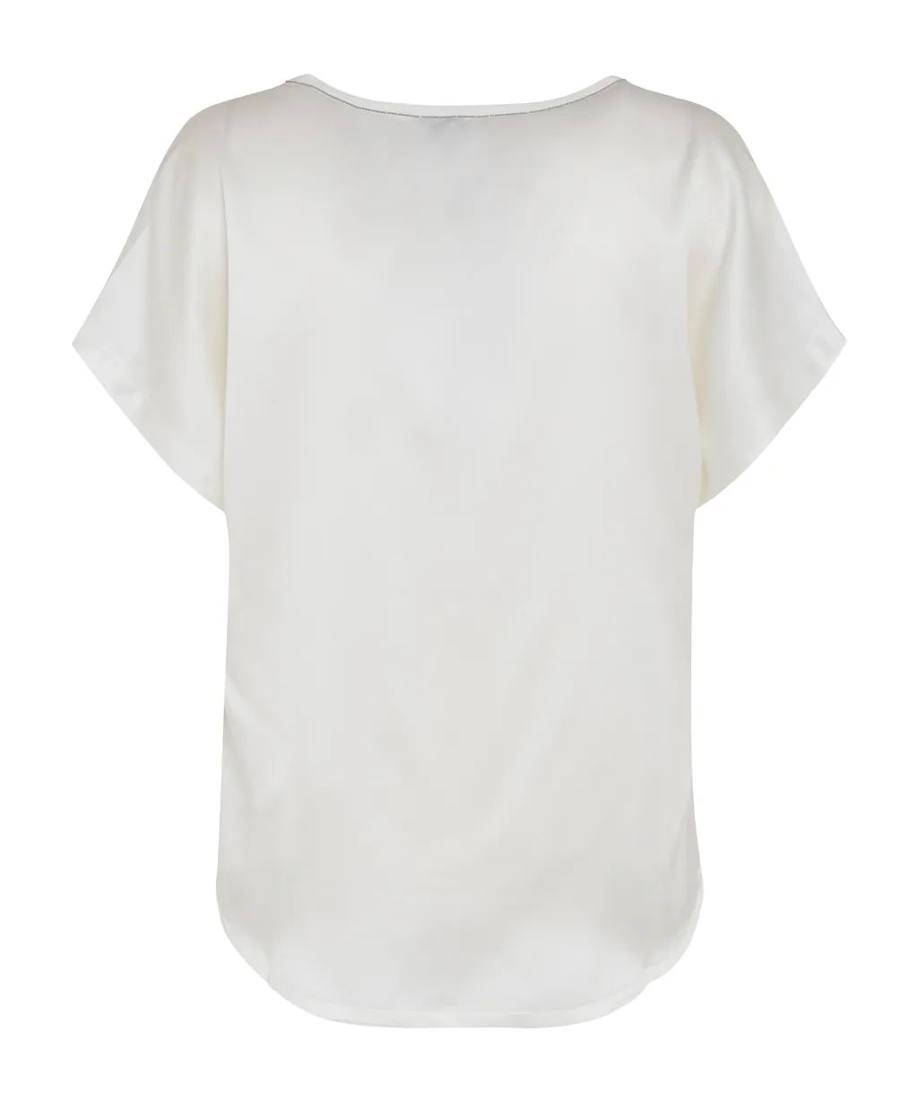 V-Neck Satin T-Shirt