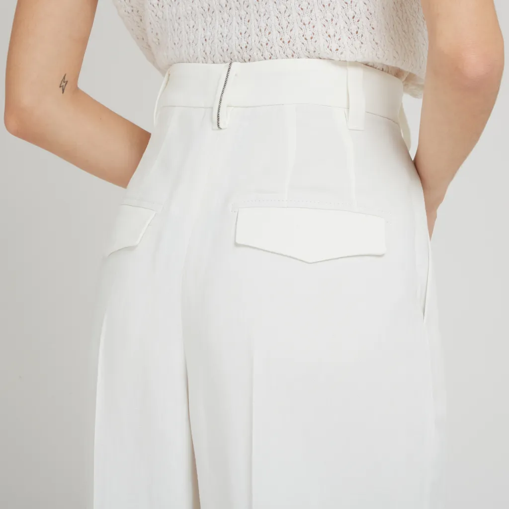 Pintuck Detailing Tailored Trousers