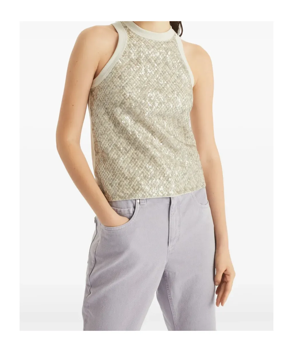 Sequin Embellished Tank Top