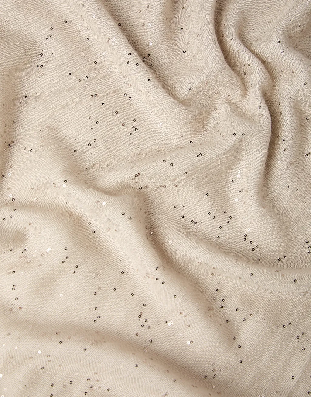 Sequin Embellished Frayed Edge Scarf