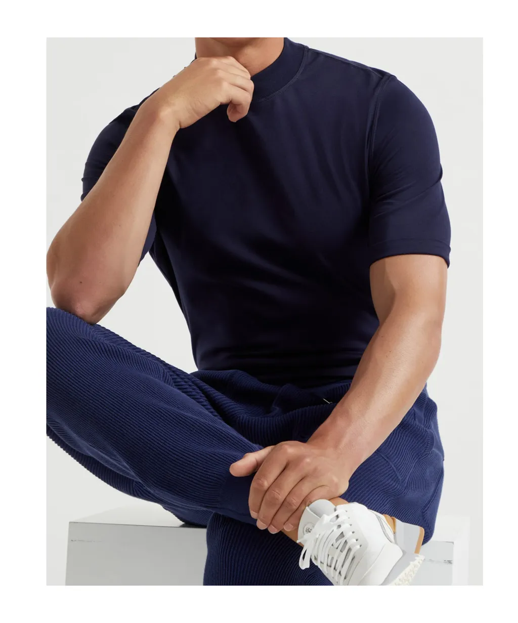 Jersey Mock Neck T-Shirt