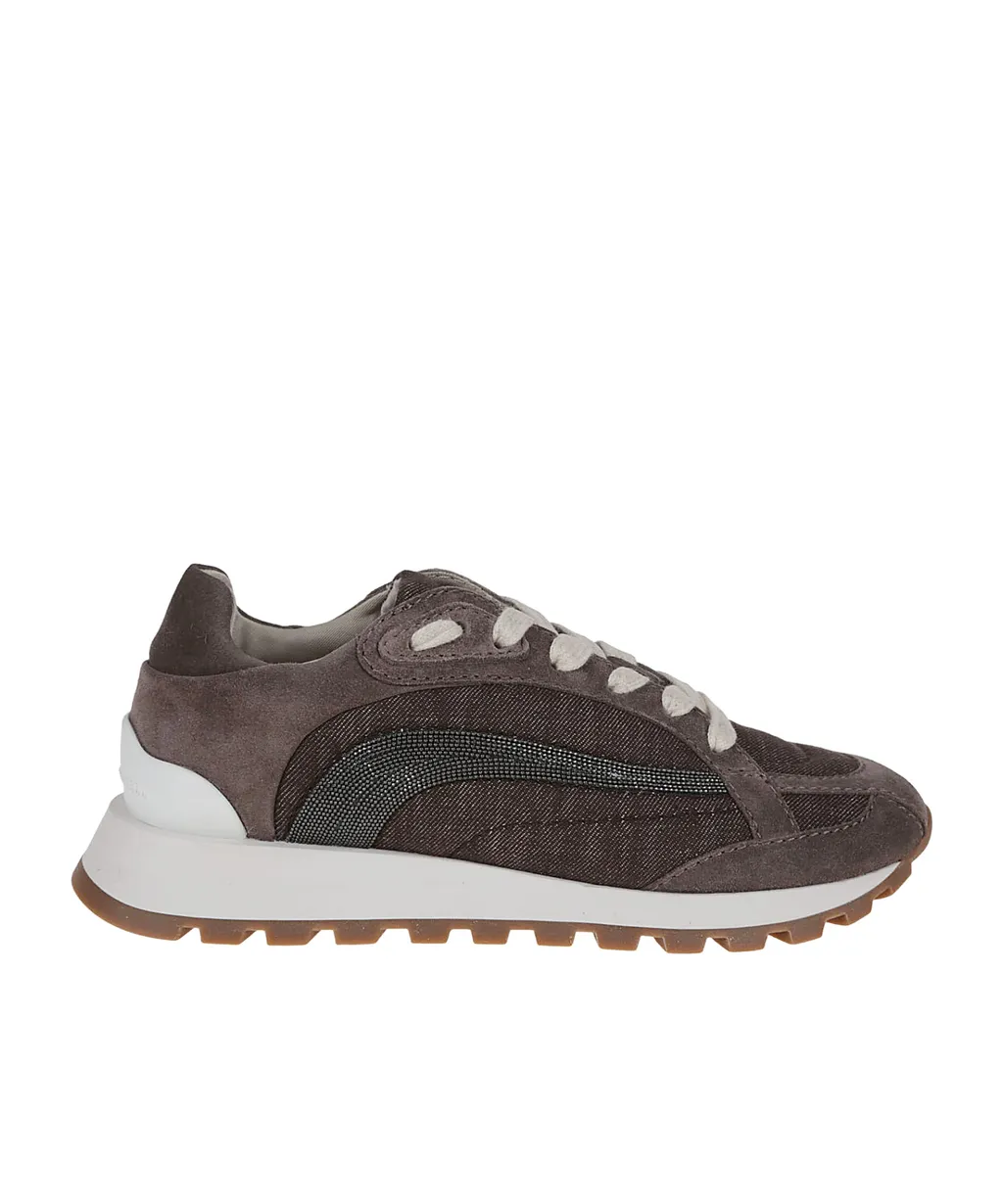 Embellished Lace-Up Sneakers