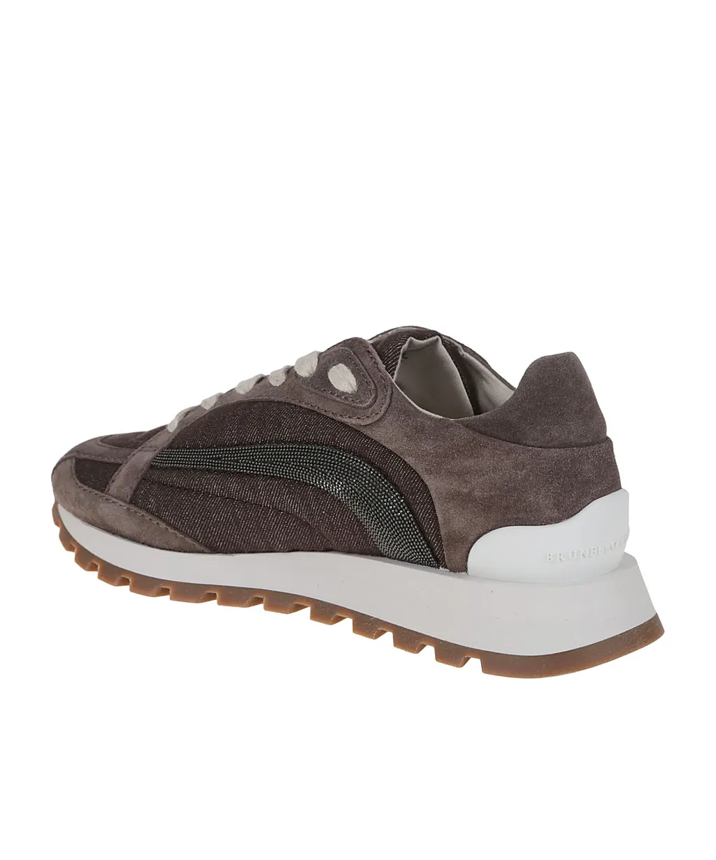 Embellished Lace-Up Sneakers