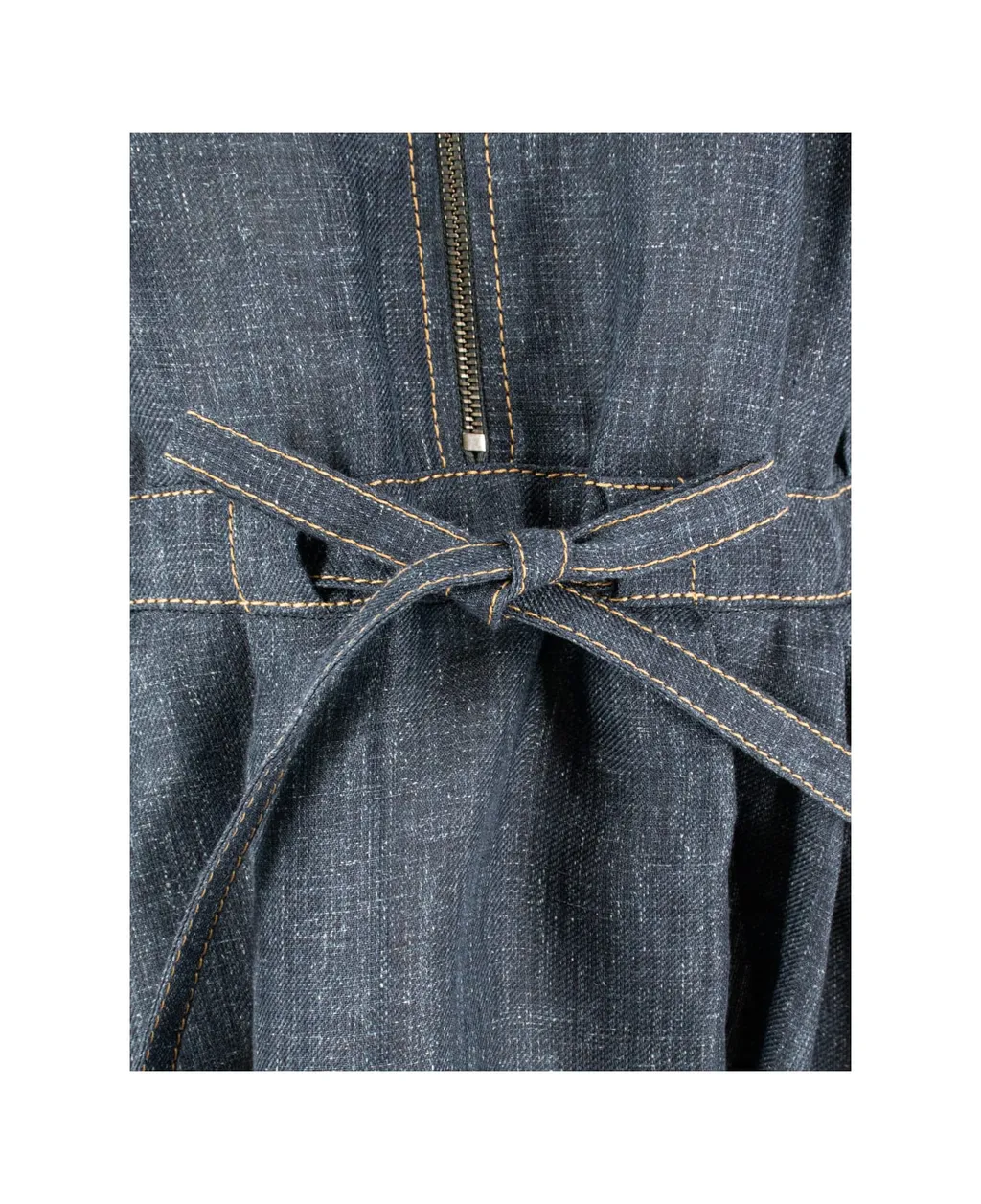 Bow-Detailed Denim Dress