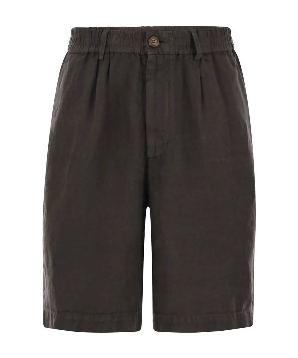 Buttoned Straight-Leg Shorts