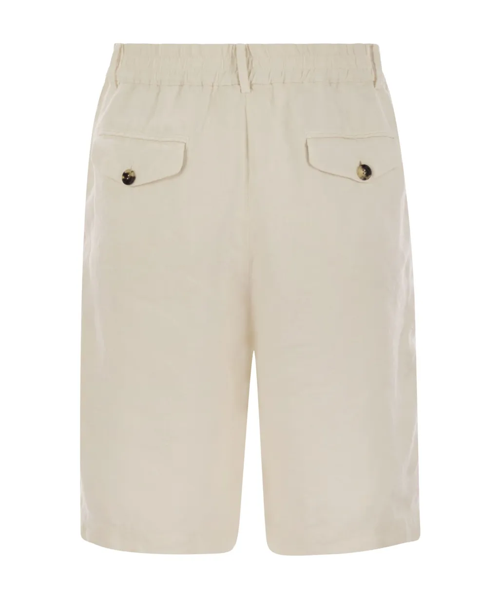 Buttoned Straight-Leg Shorts