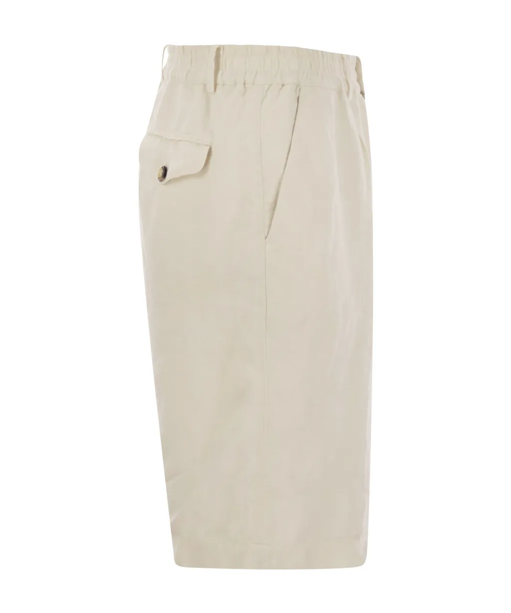 Buttoned Straight-Leg Shorts