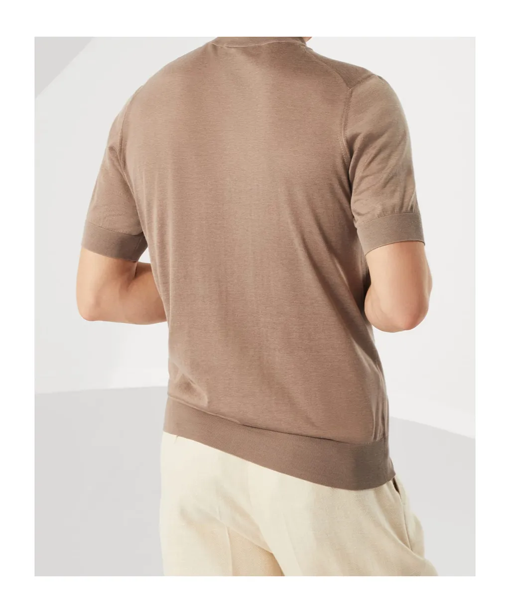 Extra-Light Mock-Neck Knitted T-Shirt