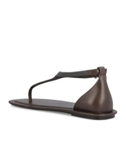 Bead-Detailed Slip-On Sandals