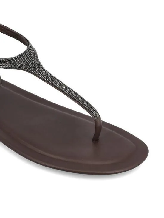 Bead-Detailed Slip-On Sandals