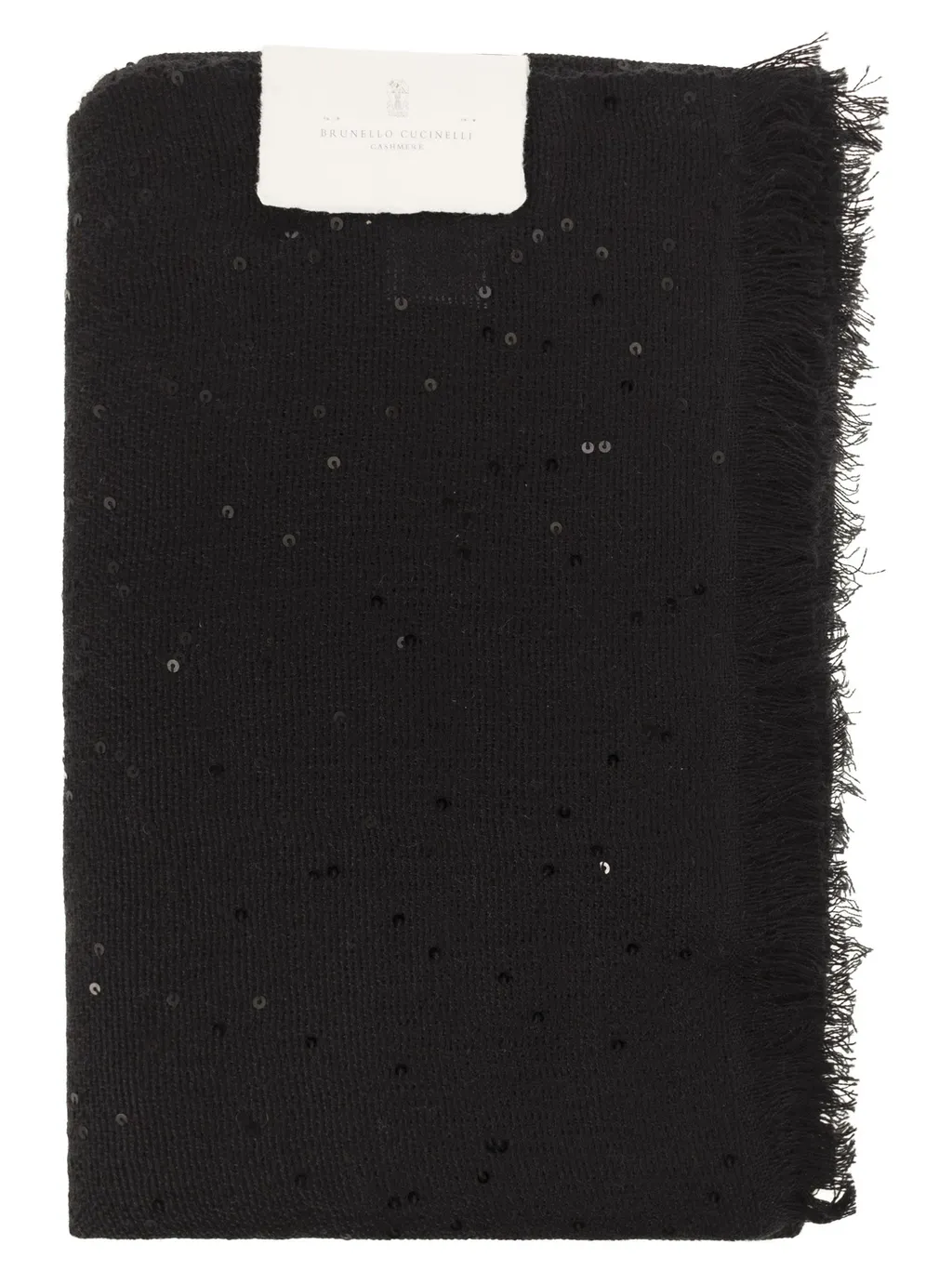 Sequin Embellished Frayed Scarf