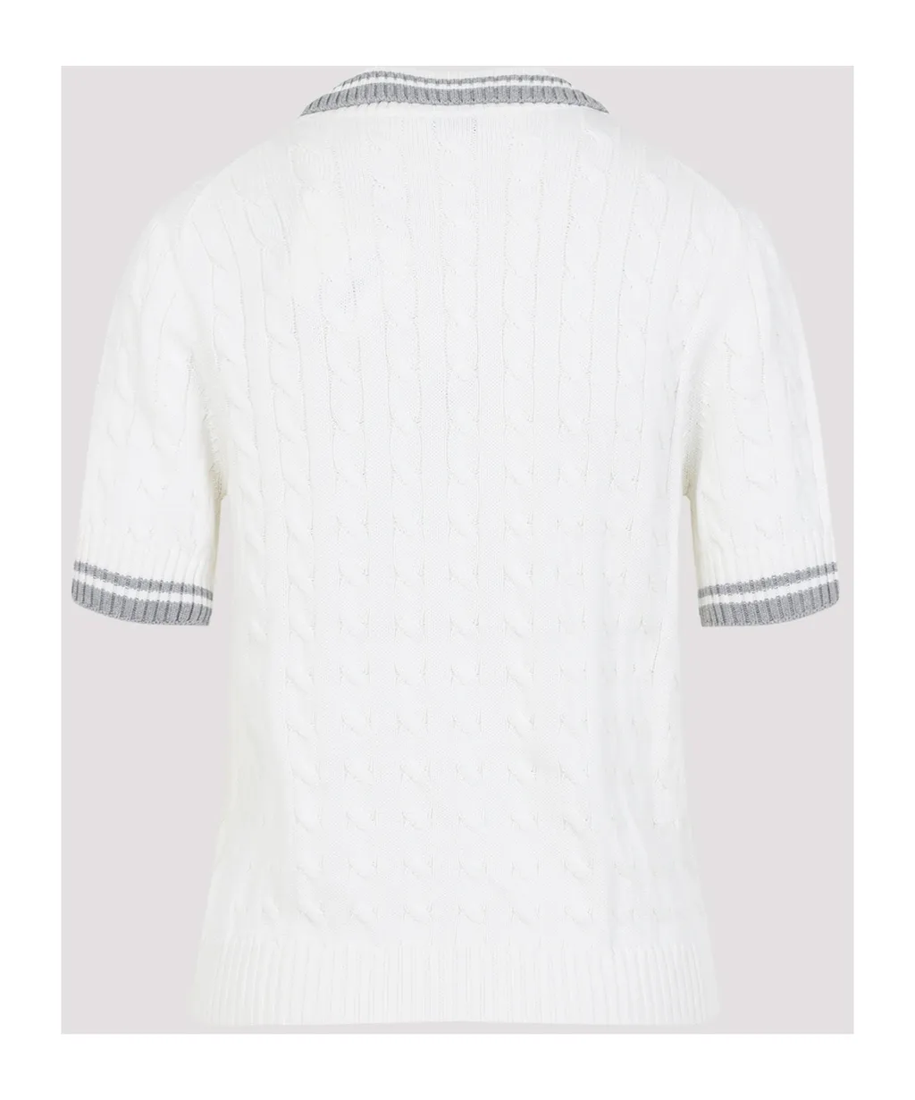 Short-Sleeved Ribbed Polo Shirt