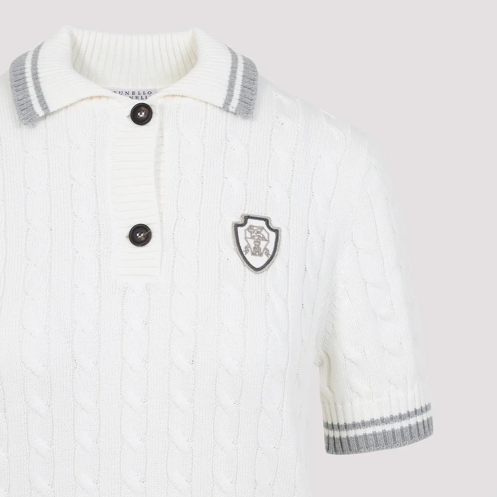 Short-Sleeved Ribbed Polo Shirt