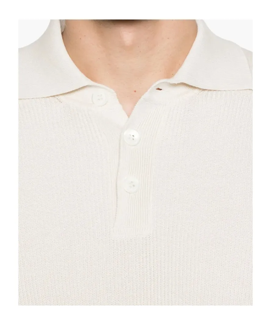 Short-Sleeved Ribbed Polo Shirt