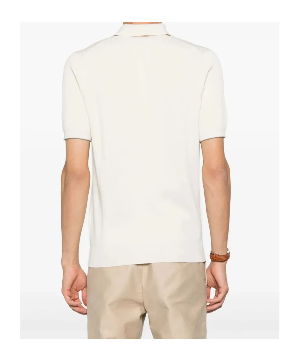 Short-Sleeved Ribbed Polo Shirt