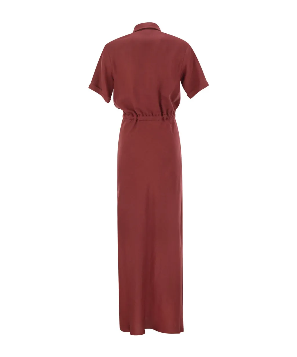 Drawstring Waist Maxi Dress