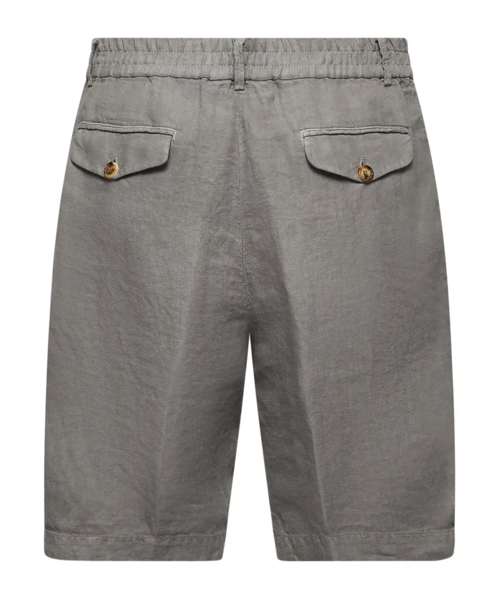 Buttoned Straight-Leg Shorts