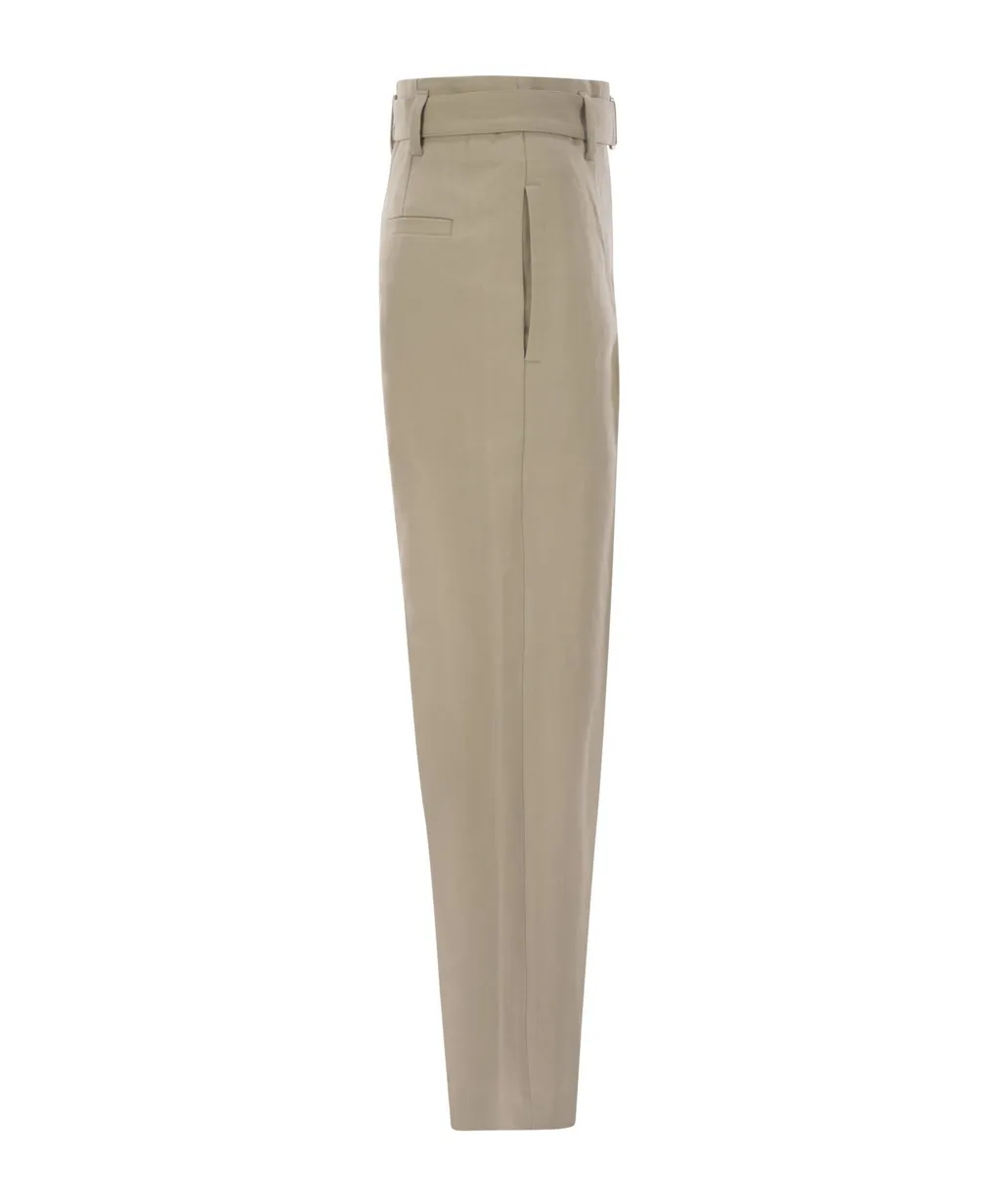 High-Waist Belted Trousers